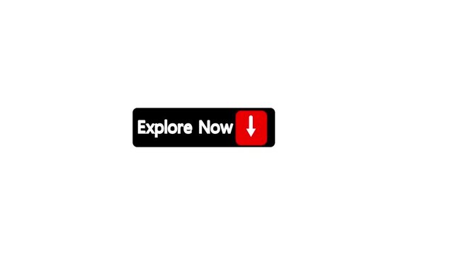 Explore now button animation on transparent background.