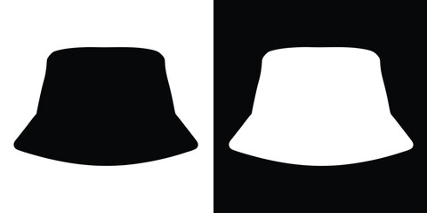 Bucket hat silhouette vector, cap icon vector illustration