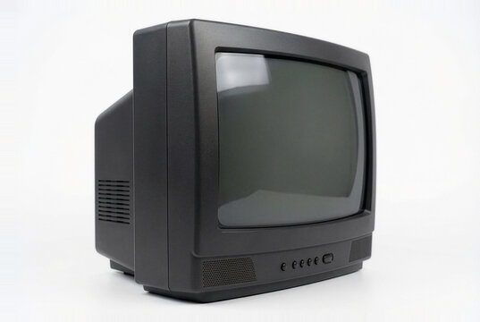 old tv isolated on white background