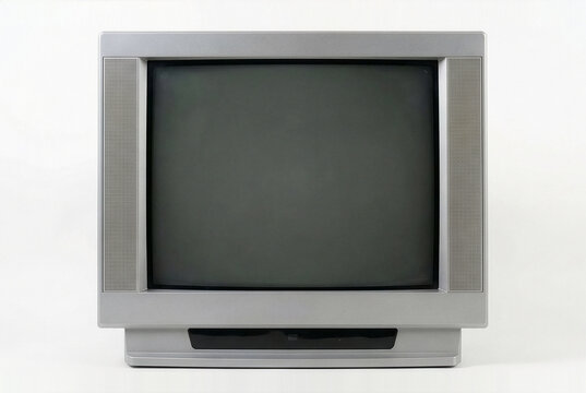 old tv isolated on white background