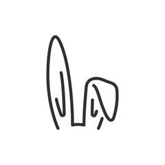 Rabbit ears, linear icon. Animal feature and wildlife symbol. Line with editable stroke.