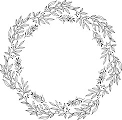 Hand drawn floral wreath graphic