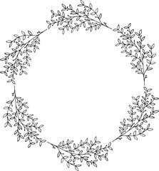 Hand drawn floral wreath graphic