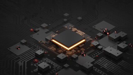 Central Computer Processors CPU concept.Industry-leading Advanced technology.3d rendering