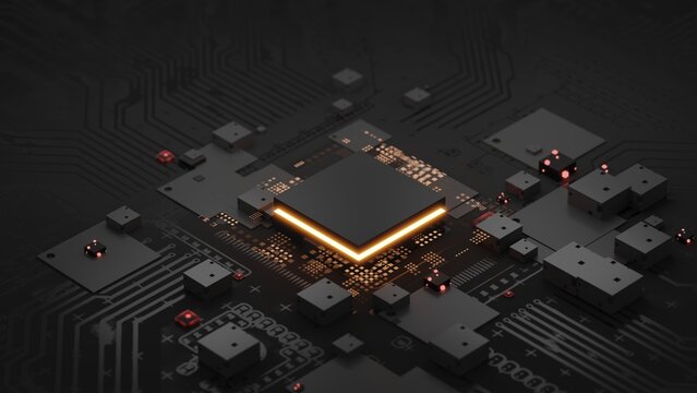 Central Computer Processors CPU concept.Industry-leading Advanced technology.3d rendering