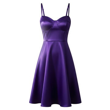 Purple strapless a line sleeveless summer dress
