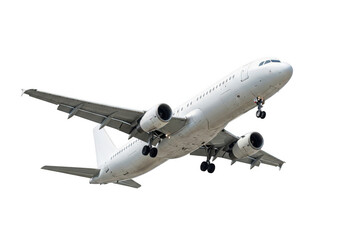 Fototapeta premium Airplane in flight isolated on transparent background