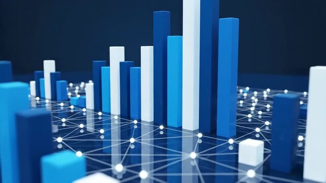 Abstract bar graph animation depicting business growth and development