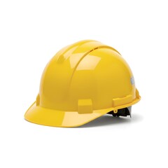 Fototapeta premium yellow hard hat on white background