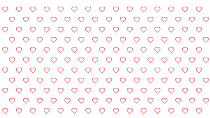 Elegant repeating pattern of red heart outlines on a clean white background, ideal for romantic themes, wedding invitations, and graphic design.