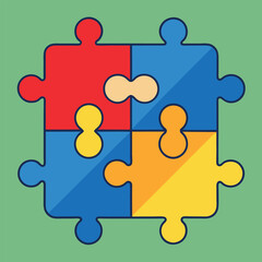 Obraz premium A colorful version of the puzzle pieces 