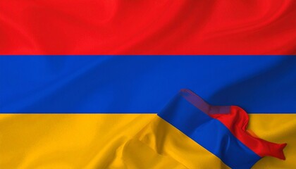 Armenia flag with red, blue, and orange bands, symbolizing resilience, peace, courage, and national identity.