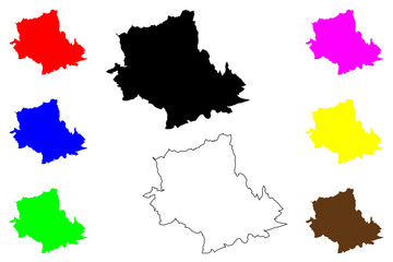 Loures city (Portugal, Portuguese Republic) map vector illustration, scribble sketch Loures map