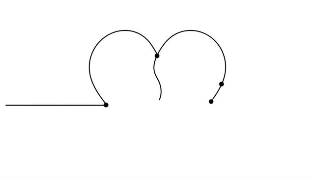 Heart Shape with Continuous Line Drawing of Anchor Points, Love and Connection Concept