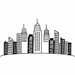 Obraz premium city skyline vector illustration