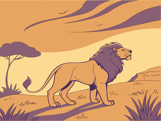 vector illustration of a lion