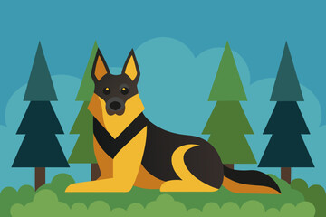 vector illustration of a dog