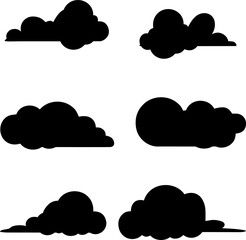 Atmospheric cloud silhouettes in diverse formations perfect for creating dramatic skies or weather forecasts isolated on transparent background for professional graphic designers use