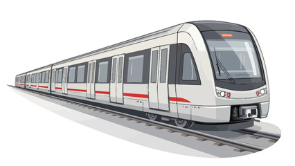 Fototapeta premium Modern subway train traveling on tracks with sleek design