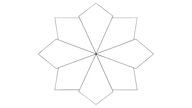 Outline Geometric Star Shape With Eight Points On White Background vector illustration