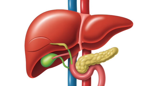 Human liver and pancreas anatomy human anatomy medical organs isolated on a transparent background