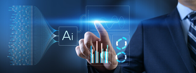 Artificial Intelligence Data Analysis and Machine Learning Insights Visualization for Business Technology.