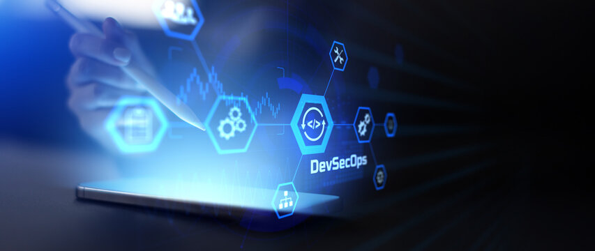 DevSecOps Integration and Secure Software Development Lifecycle Illustrated as Modern Technology Concept.