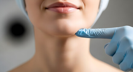 Woman Receiving Facial Treatment with Needle.