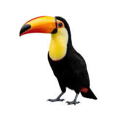 Fototapeta premium Realistic tropical toucan bird illustration on white background