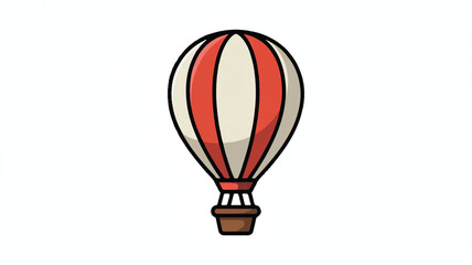 Fototapeta premium A simple cartoon illustration of a hot air balloon in a minimalist style (1)_traced