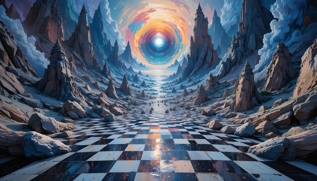 a mind blowing optical illusion painting that look like real