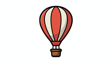 Fototapeta premium A simple cartoon illustration of a hot air balloon in a minimalist style (3)_traced