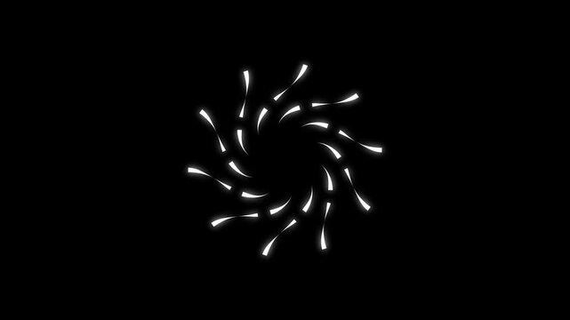 Circle burst firework animation, shiny circular blast lines, sparkling ring explosion, click effect motion graphic, geometric fireworks, black background, seamless loop, 4k