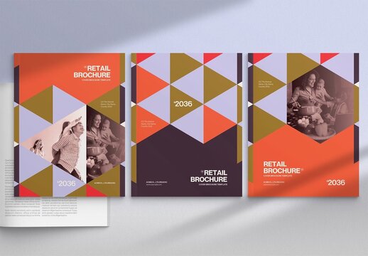 Brochure & Report Cover Template with Retail, Shopping, Ecommerce & Modern Corporate Theme