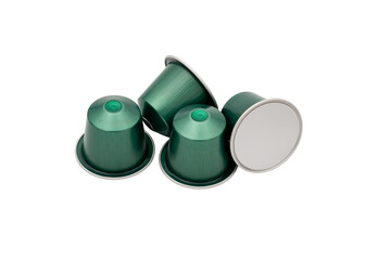 espresso capsules in transparent background 