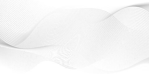 Fototapeta premium Vector wave digital white and gray gradient blend futuristic technology. flow tech transparent line stripe energy connection web music and sound. beautiful dynamic smooth space texture background.