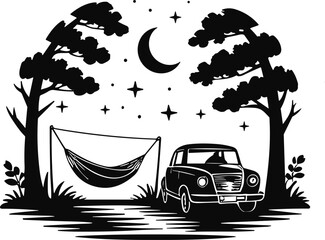 High-quality hiking vector illustration perfect for outdoor adventure, camping, travel branding, t-shirt design and digital projects.