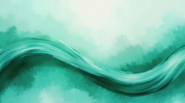 A digital artwork in the style of a watercolor painting featuring curved strokes resembling water waves or dynamic gusts of wind.