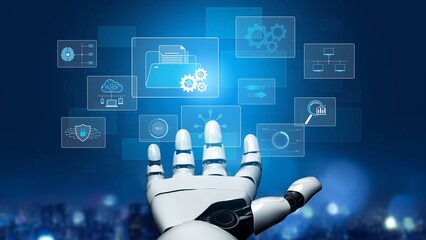 AI coordinating business infrastructure, managing digital systems, synchronizing cloud platforms,...