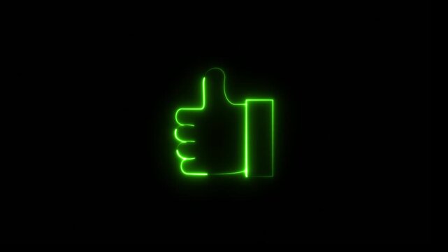 Luminous Green Thumbs Up Graphic -thumbs up, like, success, approval agree positive good feedback recommendation satisfaction best excellent ok. 