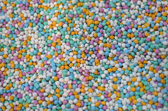 The Look of Colorful Pebble in The Playground