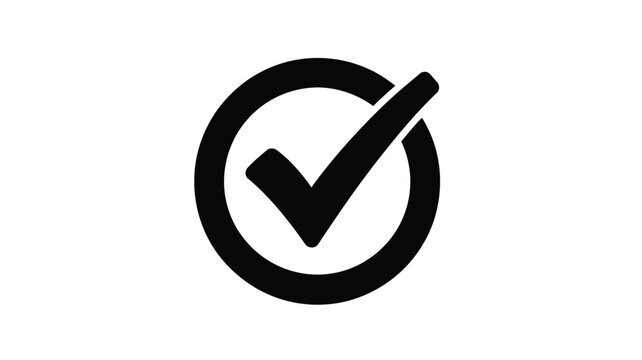 a simple black checkmark icon inside a circle a clear confirmation symbol silhouette