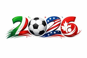 Obraz premium 2026 Soccer Logo with Ball Center