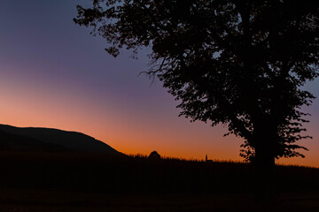 Fototapeta premium Summer sunset or sundowner view near Anger, Berchtesgadener Land, Bavaria, Germany
