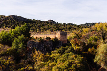 Fototapeta premium Scenic view of the historic Monasterio de Piedra in Zaragoza, Spain