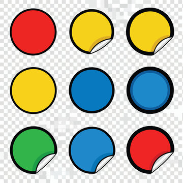 Colorful Cartoon Circles with Bite Taken Out.