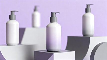 set of cosmetic bottles
