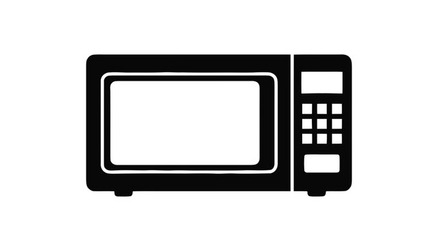 Vector illustration of a modern kitchen appliance, a microwave oven, for heating food, on transparent background