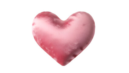 Fototapeta premium Pink Heart Shaped Plush Toy with Soft Velvet Texture and Gradient Color Effect