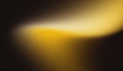 Abstract Golden Yellow Gradient Wave Illumination on Dark Background featuring Heavy Grained Noise Texture